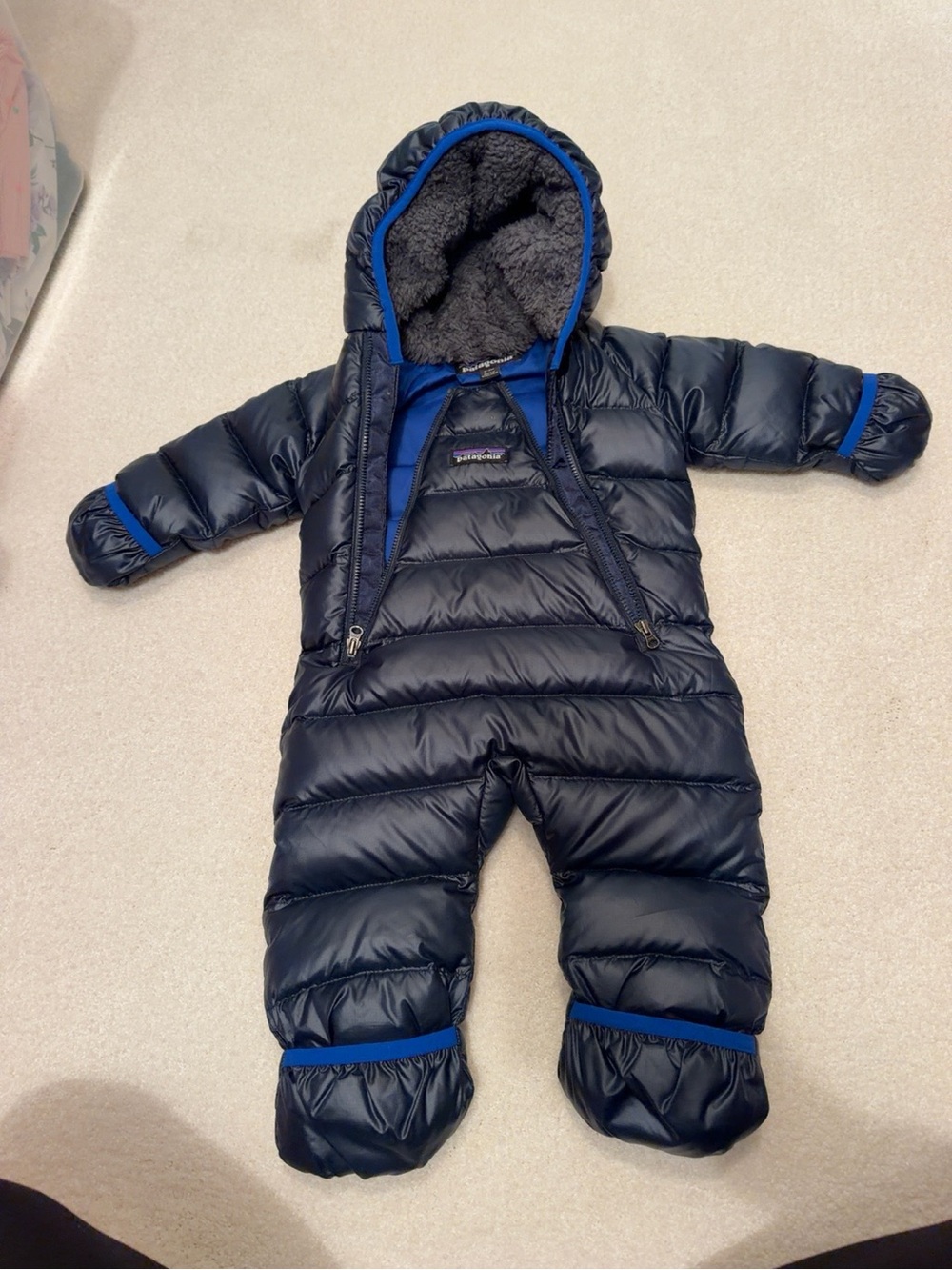 Patagonia Infant Hi-Loft Down Bunting Snowsuit Navy 0-3M